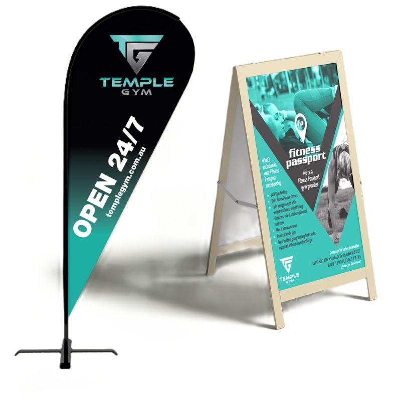 Temple Gym signage renders